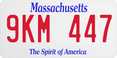 MA license plate 9KM447