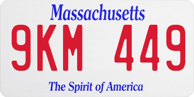 MA license plate 9KM449