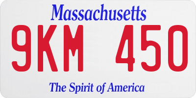 MA license plate 9KM450