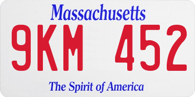 MA license plate 9KM452