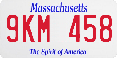 MA license plate 9KM458