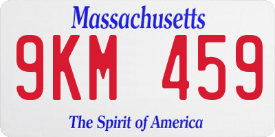 MA license plate 9KM459