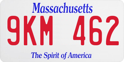 MA license plate 9KM462