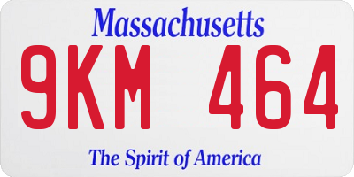 MA license plate 9KM464