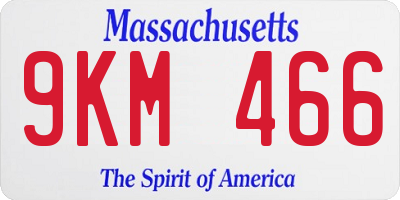MA license plate 9KM466