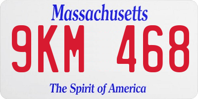 MA license plate 9KM468