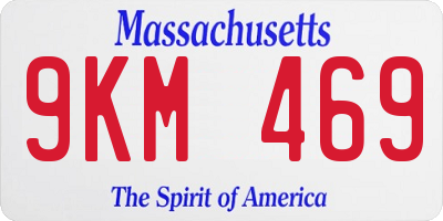 MA license plate 9KM469