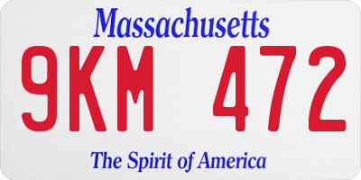 MA license plate 9KM472