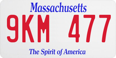 MA license plate 9KM477