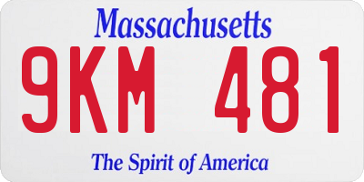 MA license plate 9KM481