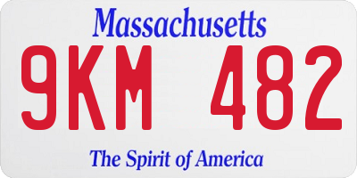 MA license plate 9KM482