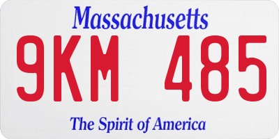 MA license plate 9KM485