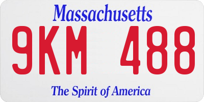 MA license plate 9KM488