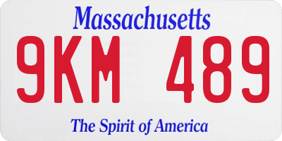 MA license plate 9KM489