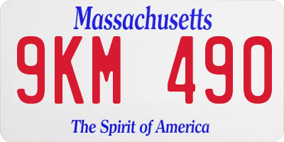 MA license plate 9KM490