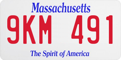MA license plate 9KM491