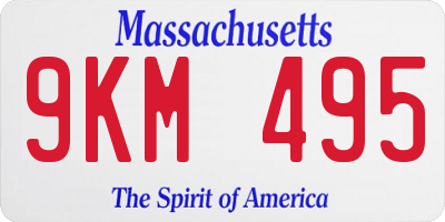 MA license plate 9KM495