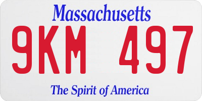 MA license plate 9KM497