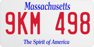 MA license plate 9KM498