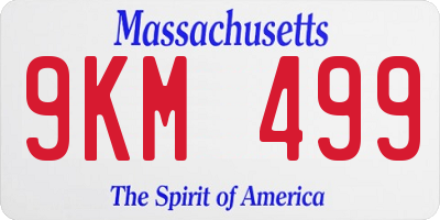 MA license plate 9KM499