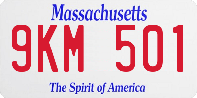 MA license plate 9KM501