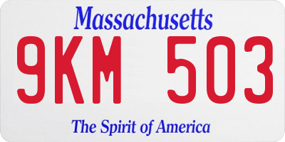 MA license plate 9KM503