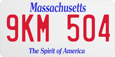 MA license plate 9KM504