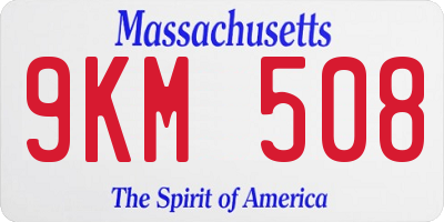 MA license plate 9KM508