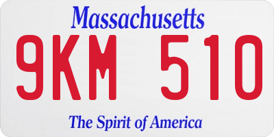 MA license plate 9KM510