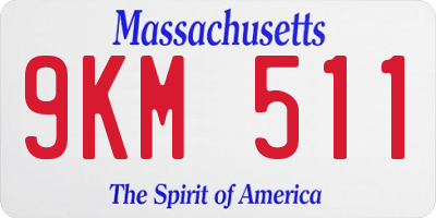 MA license plate 9KM511