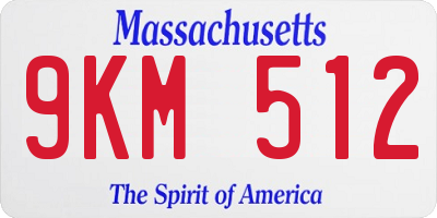 MA license plate 9KM512