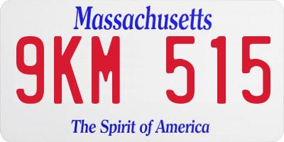 MA license plate 9KM515