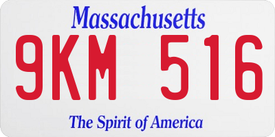 MA license plate 9KM516