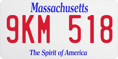 MA license plate 9KM518