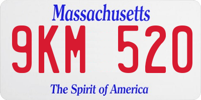 MA license plate 9KM520