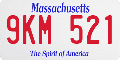 MA license plate 9KM521