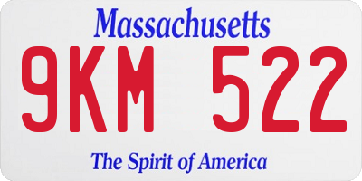 MA license plate 9KM522
