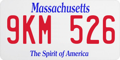 MA license plate 9KM526