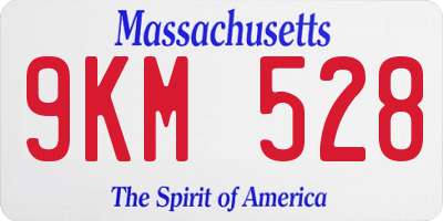 MA license plate 9KM528