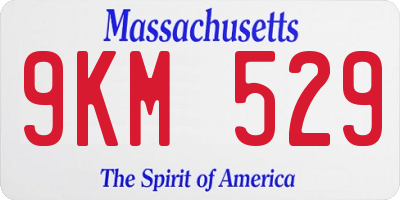 MA license plate 9KM529