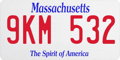 MA license plate 9KM532