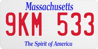 MA license plate 9KM533