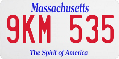 MA license plate 9KM535