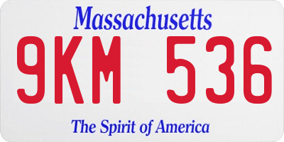 MA license plate 9KM536