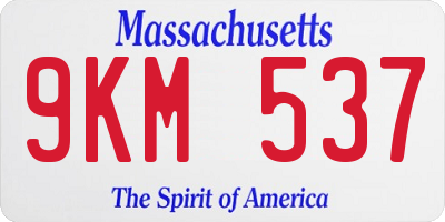MA license plate 9KM537