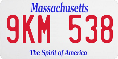 MA license plate 9KM538