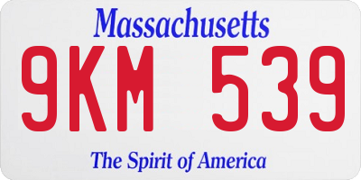 MA license plate 9KM539