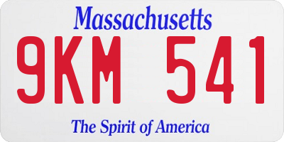MA license plate 9KM541