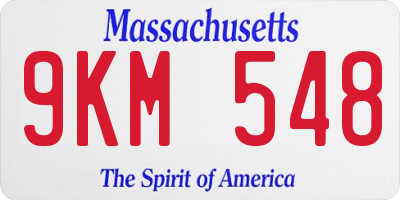 MA license plate 9KM548