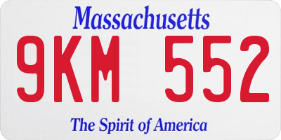 MA license plate 9KM552